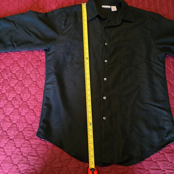 BREAKWATER Men's Black on Black Stripes long-sleeved button-up shirt Size Med - Picture 8 of 9